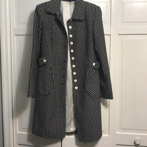 VESTI lightweight Coat black/white polka dot SZ 8